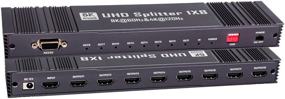 Разветвитель USBTOP 1x8 HDMI v2.1 - 8K 60Гц / 4K 120Гц 559658