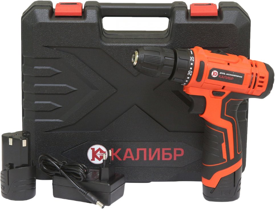 

Дрель-шуруповерт Калибр ДА-12А (с 2-мя АКБ, кейс)