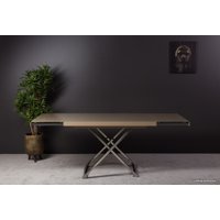 Стол-трансформер Levmar Shift V41/S79 (стекло капучино/опоры нержавеющая сталь)