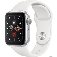 Умные часы Apple Watch Series 5 40 мм (серебристый алюминий/белый спортивный)