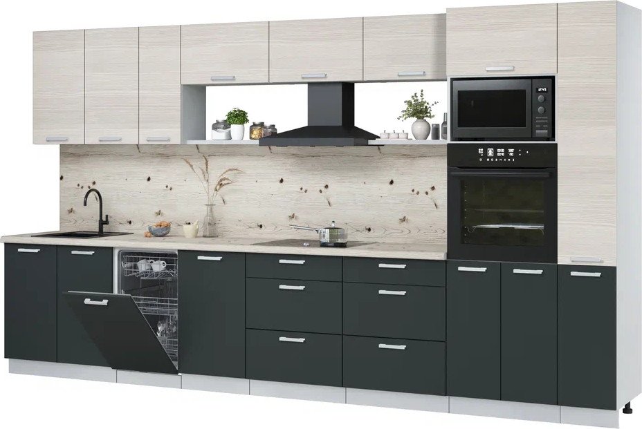 

Готовая кухня Интерлиния Мила Лайт 3.8-ПМ3 (вудлайн кремовый/антрацит/бискайская сосна)