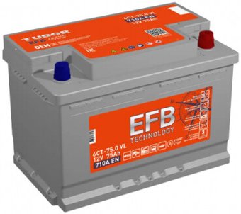 Автомобильный аккумулятор Tubor EFB L+ (75 А·ч)