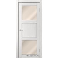 Межкомнатная дверь MDF-Techno Dominika 805 80x200 (ясень белый, стекло лакобель кремовый)