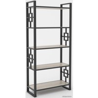 Стеллаж Hype Mebel Квадро 80x200 (черный/дуб галифакс натуральный)