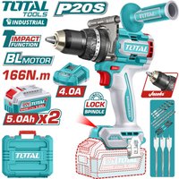 Ударная дрель-шуруповерт Total TIDLI201668 (с 2-мя АКБ, кейс)