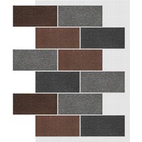 Декоративный кирпич АМК Блок микс № 322 (серо-коричневый микс)