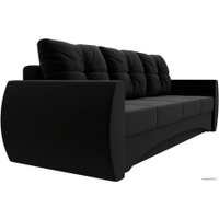 Диван Лига диванов Сатурн 28170 (микровельвет, черный)