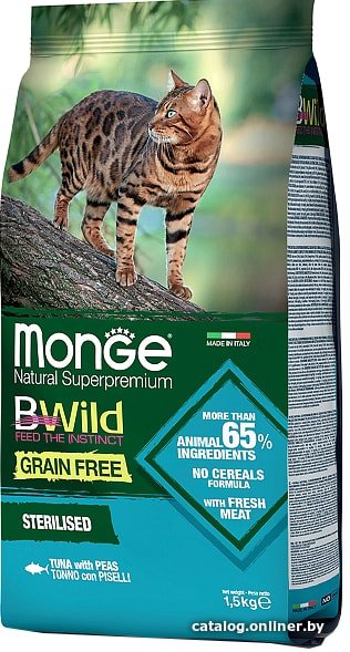 Сухой корм для кошек Monge Bwild Tuna Sterilised 1.5 кг