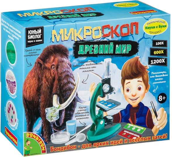 

Детский микроскоп Bondibon Науки с Буки Микроскоп Древний мир: Мамонты ВВ4202