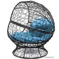 Кресло M-Group Апельсин 11520403 (черный ротанг/голубая подушка)