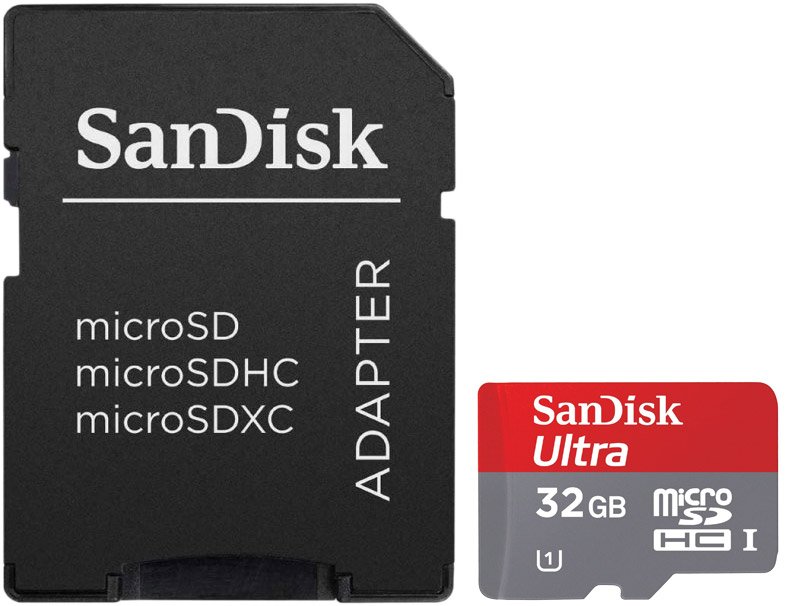 

Карта памяти SanDisk Ultra microSDHC UHS-I 32GB + адаптер (SDSDQUI-032G-U46)