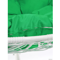 Подвесное кресло M-Group Для двоих 11450104 (белый ротанг/зеленая подушка)