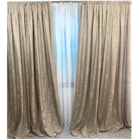 Комплект штор ИП Романович Е.Ю. Мрамор на ленте 2x2.5 м (песчано-золотистый, 2 шт)