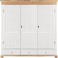 Шкаф распашной ММЦ Хельсинки 3GTM (белый воск/антик)