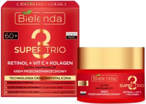 

Bielenda Крем для лица Super Trio Retinol+Vit C+Kolagen 60+ день/ночь 50 мл