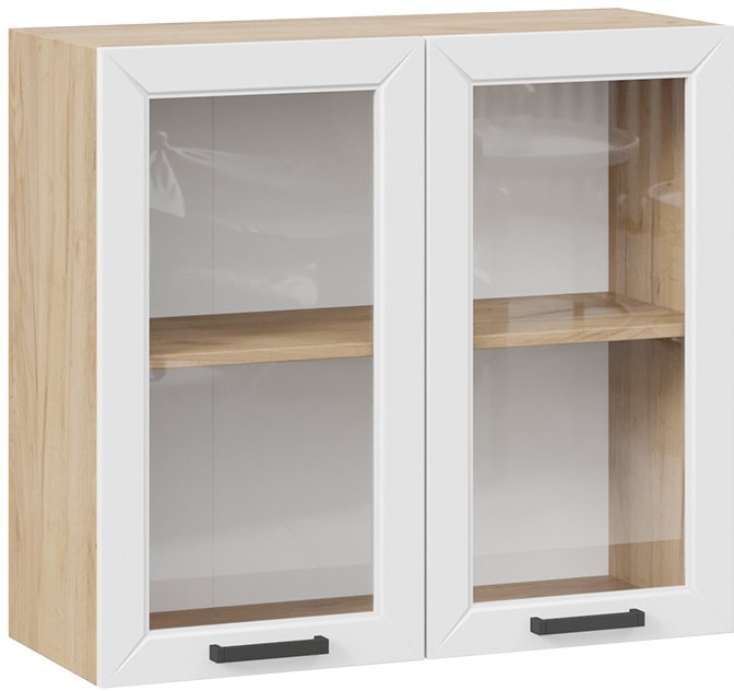 

Шкаф навесной Трия Лорас 1В8С (дуб крафт золотой/холст белый)