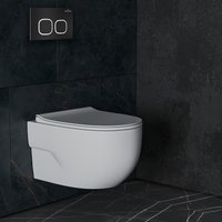 Унитаз подвесной Roxen Porto One Rimless 6 в 1 StounFix Dual Fresh 545591 (кнопка: черный матовый)