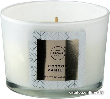 Свеча Aroma Home Scented Candle Cotton Vanilla Ароматическая 115 г