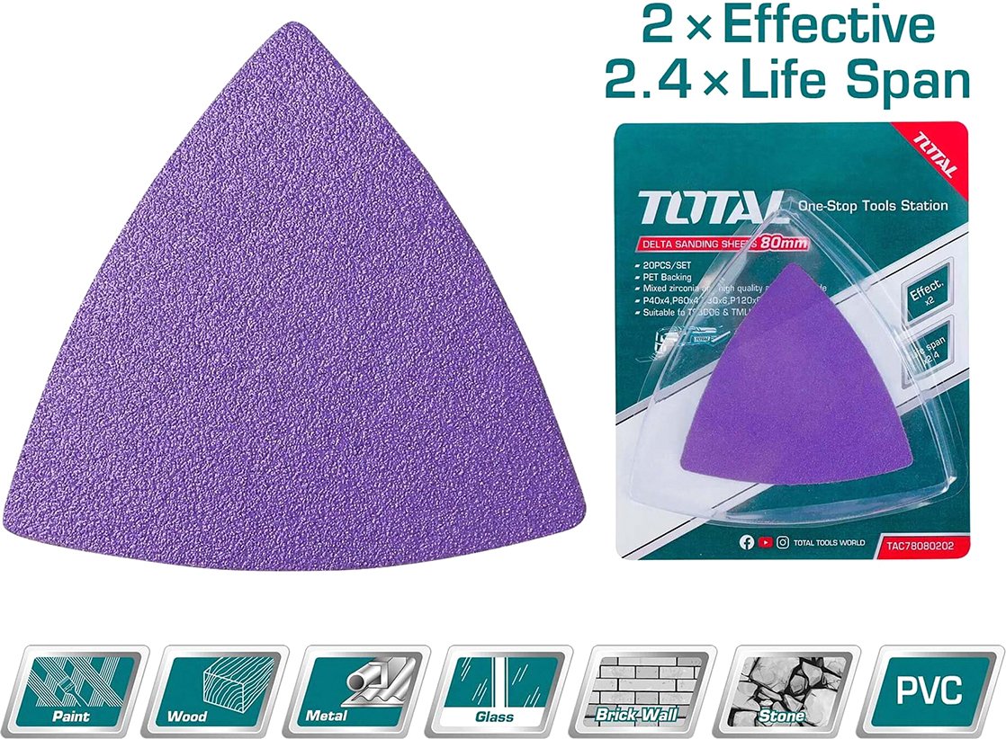

Набор шлифлистов Total TAC78080202 (20 шт)