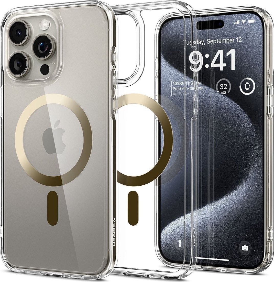 

Чехол для телефона Spigen Ultra Hybrid (MagFit) для iPhone 15 Pro ACS06718 (золотой)