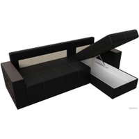 Угловой диван Лига диванов Дубай лайт правый 114201 (экокожа черный)