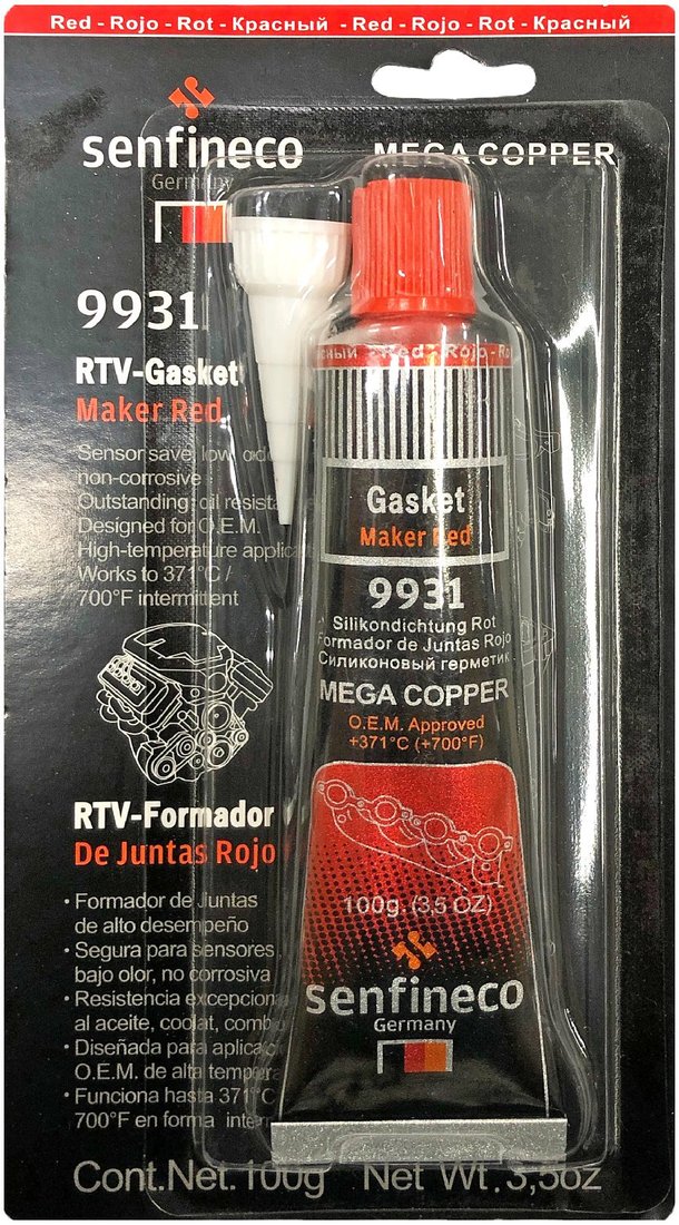 

Senfineco RTV Silicone Gasket Maker Red 100г 9931