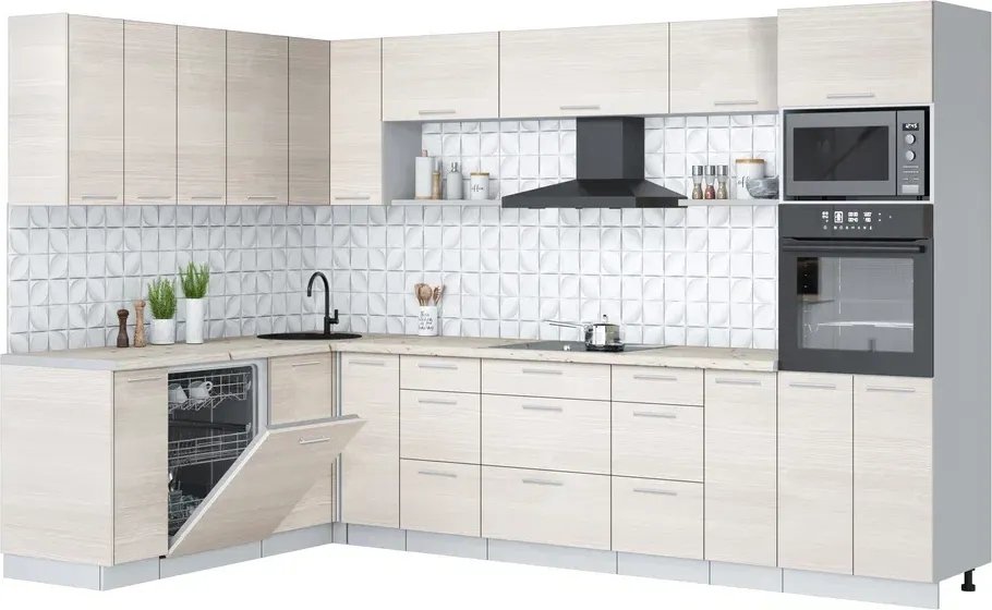 

Готовая кухня Интерлиния Мила Лайт 1.896х3.18 (вудлайн кремовый/вудлайн кремовый/бискайская сосна)