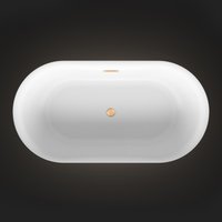 Ванна Wellsee Chic Riviera 179x85 23680604R (отдельностоящая ванна с подсветкой белый глянец, экран, ножки, сифон-автомат золото)