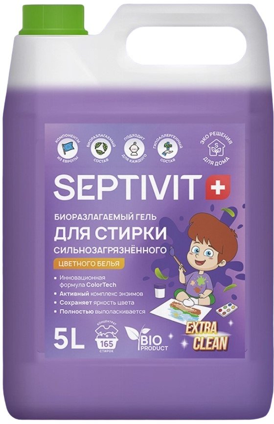 

Гель для стирки Septivit Сильнозагрязненные вещи для цветного белья 5 л