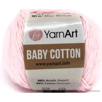 Пряжа для вязания Yarnart Baby Cotton 410 50 г 165 м (светло-розовый)