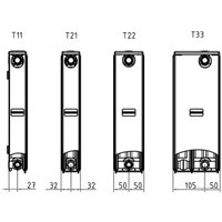 Стальной панельный радиатор Brugman Tип 22 300x100x1200 FEK220301201UBY (боковое подключение)
