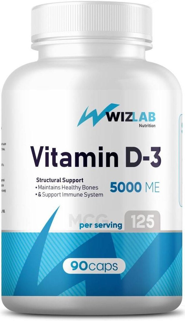 

БАД WizLab Nutrition Vitamin D-3 5000 МЕ (90 капсул)