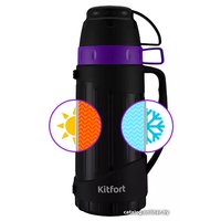 Термос Kitfort KT-1233 1л (черный/фиолетовый) в Борисове