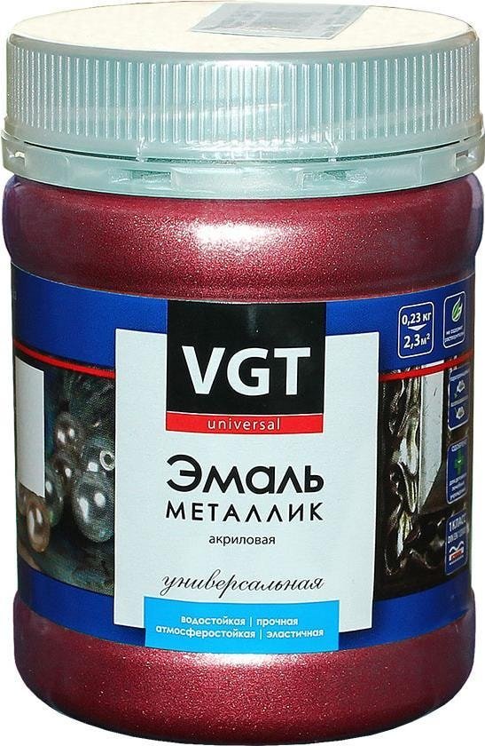 

Эмаль VGT Универсальная Металлик ВД-АК-1179 230 г (гранат)