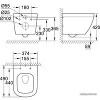 Унитаз подвесной Grohe Euro 39206000 (без сиденья)