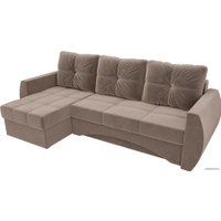 Угловой диван Лига диванов Сатурн 101048 (левый, велюр, коричневый)