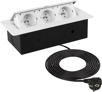 AKS Nova выдвижной (3 розетки, белый)