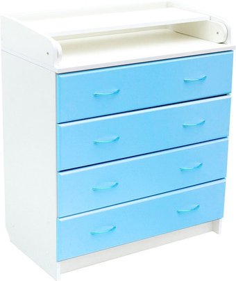 Детский комод Bambini В 01.10.01 (белый/голубой)