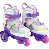 Роликовые коньки Cosmoride Fei + набор защиты (р-р 31-34, белый/фиолетовый)