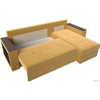 Угловой диван Лига диванов Дубай лайт правый 114165 (микровельвет желтый)