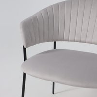 Стул с подлокотниками Алвест AV 433 (светло-серый бархат H-09/черный)