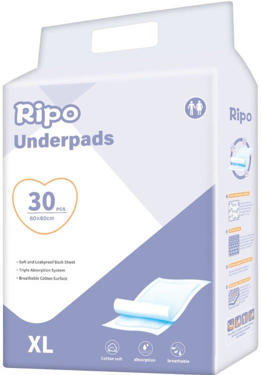 

Пеленка одноразовая Ripo XL, 60x90 см (30 шт)