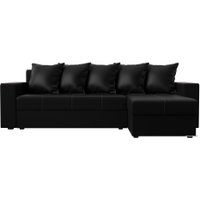 Угловой диван Лига диванов Дубай лайт правый 114201 (экокожа черный)