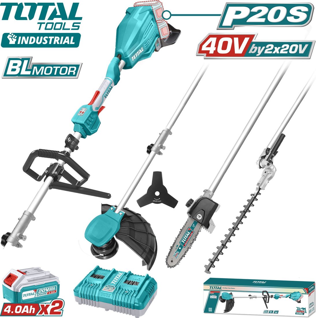 

Комбимотор Total TSTLI2040386 (с 2-мя АКБ)