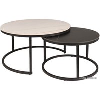 Журнальный столик Signal FERRANTE B (2 шт., белый мат/черный мат/черный мат)