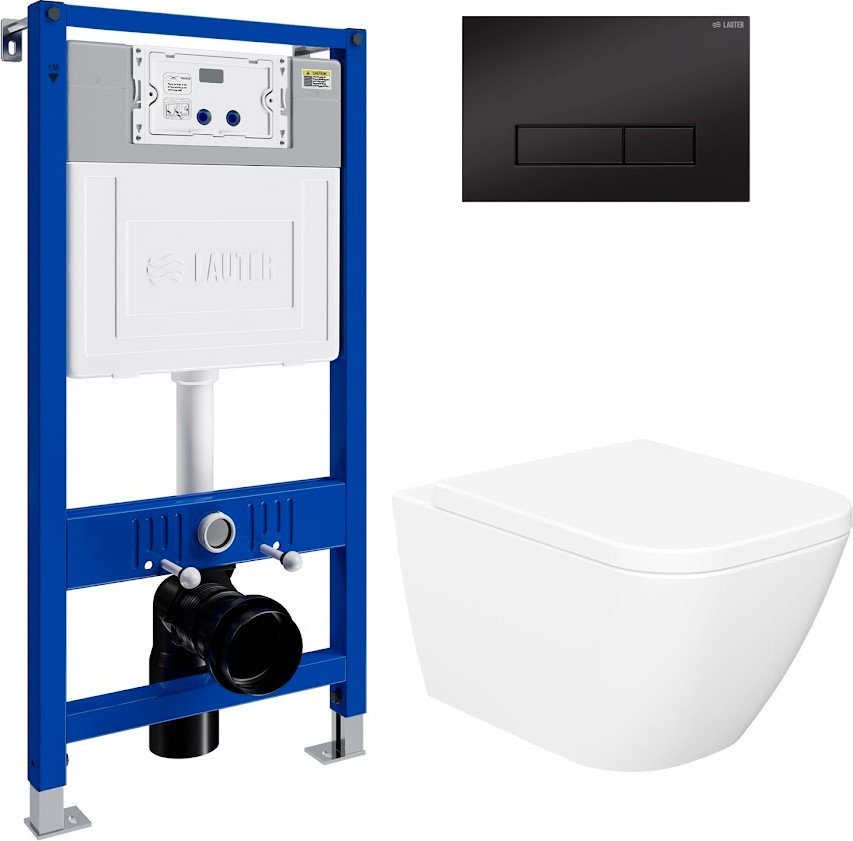 

Унитаз подвесной Lauter Nuremberg 21811 + 21901001 (белый, с кнопкой смыва 219704HD черный)