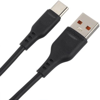 Кабель GoPower 00-00018566 USB Type-A - USB Type-C (1 м, черный)