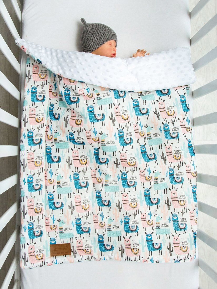 

Плед Amarobaby Растем вместе. Ламы 85x95 (голубой/розовый)
