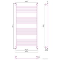 Полотенцесушитель Сунержа Богема+ прямая 1200х600 12-0220-1260