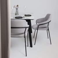 Кухонный стол Алвест AV 1209 120-160х80 (мрамор белый/черный)